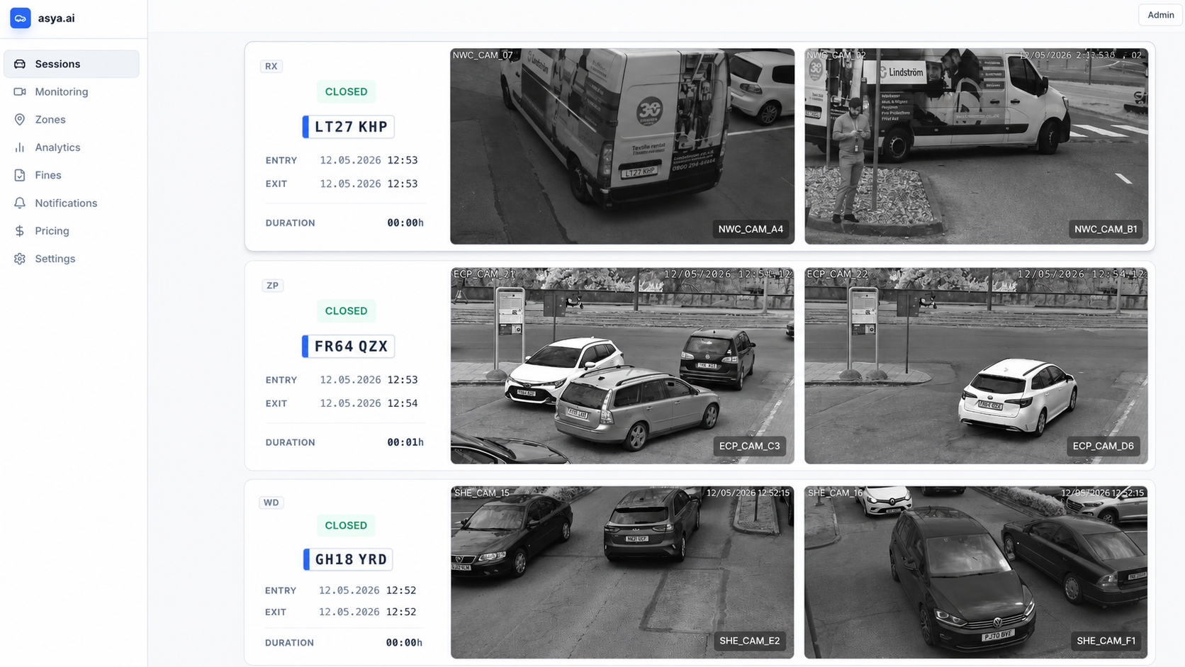 Revenue and occupancy dashboard with KPIs, time-series chart, and filters